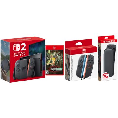 Nintendo Switch 2 Console with Hyrule Warriors Age of Imprisonment, Extra Joy-Cons and Protective Case Bundle Nintendo Switch 2 Console with Hyrule Warriors Age of Imprisonment, Extra Joy-Cons and Protective Case Bundle