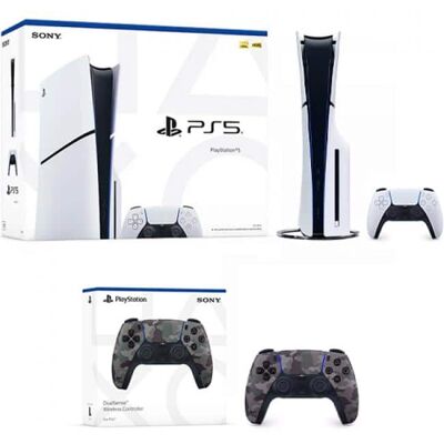Sony PlayStation 5 Slim Console + PlayStation 5 DualSense Wireless Controller Gray Camouflage - Includes PS5 Console Sony PlayStation 5 Slim Console + PlayStation 5 DualSense Wireless Controller Gray Camouflage - Includes PS5 Console