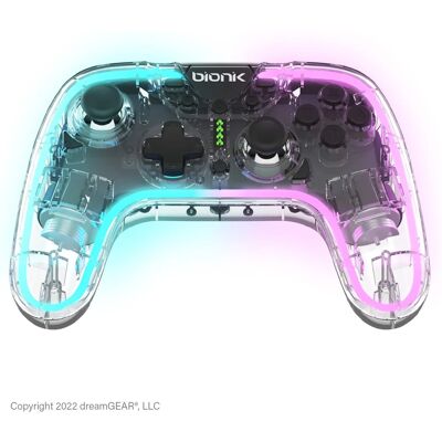 Bionik - Nintendo Switch Neoglow Wireless RGB Controler (Clear) - Multicolor Bionik - Nintendo Switch Neoglow Wireless RGB Controler (Clear) - Multicolor