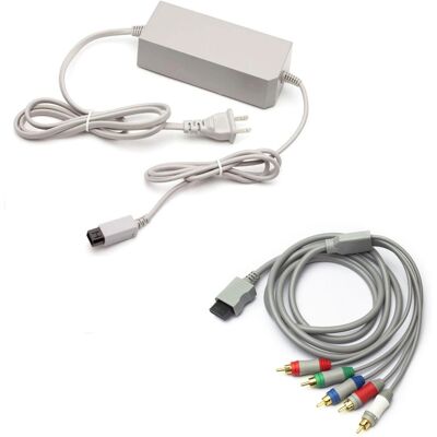 Kitcheniva - AC Adapter And Component Cable For Nintendo Wii - Gray Kitcheniva - AC Adapter And Component Cable For Nintendo Wii - Gray