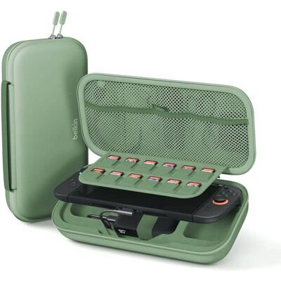Belkin - Gaming Charging Case for Nintendo Switch 2, 10k Portable Charger Case 20W Quick Charging, Game Card Storage - Sage Green Belkin - Gaming Charging Case for Nintendo Switch 2, 10k Portable Charger Case 20W Quick Charging, Game Card Storage - Sage Green