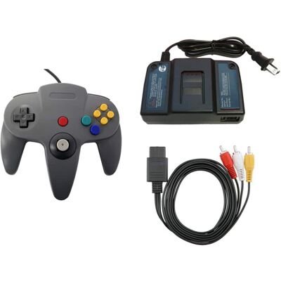 Mars Devices - N64 Parts Bundle - Controller, Power Adapter, and AV Cable - Gray Mars Devices - N64 Parts Bundle - Controller, Power Adapter, and AV Cable - Gray