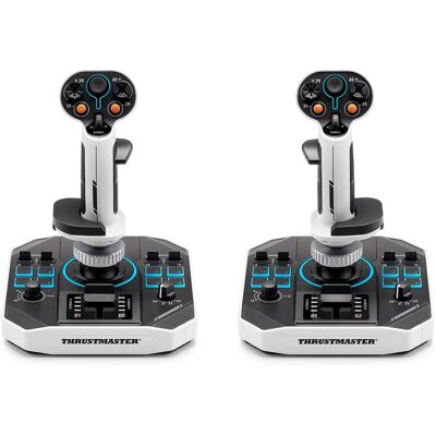 Thrustmaster - Sol-R2 HOSAS Dual Flight Joysticks - Hall Effect Technology, 88 Buttons Space Sim Joystick for Flight Simulator - PC - White Thrustmaster - Sol-R2 HOSAS Dual Flight Joysticks - Hall Effect Technology, 88 Buttons Space Sim Joystick for Flight Simulator - PC - White