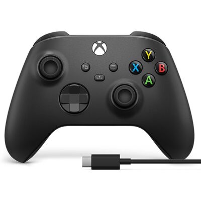 Microsoft - XBOX Wireless Controller + USB-C Cable for XBOX Series X, XBOX Series S, XBOX One, PCs, and Cloud-Enabled Devices - Carbon Black + USB-C Microsoft - XBOX Wireless Controller + USB-C Cable for XBOX Series X, XBOX Series S, XBOX One, PCs, and Cloud-Enabled Devices - Carbon Black + USB-C