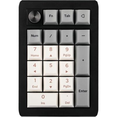 EPOMAKER - EK21 VIA Gasket Wireless Number Pad with 1000mAh Battery & knob (Black Silver, Wisteria V2 Switch) - Black Sliver EPOMAKER - EK21 VIA Gasket Wireless Number Pad with 1000mAh Battery & knob (Black Silver, Wisteria V2 Switch) - Black Sliver