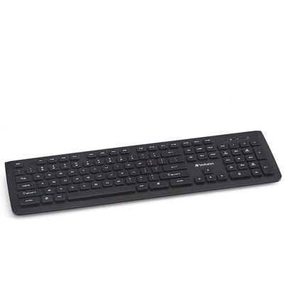 Verbatim - Wireless Slim Keyboard - Wireless Connectivity - RF - USB Type A Interface - Computer - PC, Windows, Mac OS - Black Verbatim - Wireless Slim Keyboard - Wireless Connectivity - RF - USB Type A Interface - Computer - PC, Windows, Mac OS - Black