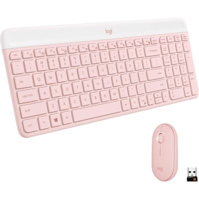 Logitech - MK470 Full-size Wireless Scissor Keyboard and Mouse Bundle for Windows with Quiet clicks - Rose Logitech - MK470 Full-size Wireless Scissor Keyboard and Mouse Bundle for Windows with Quiet clicks - Rose