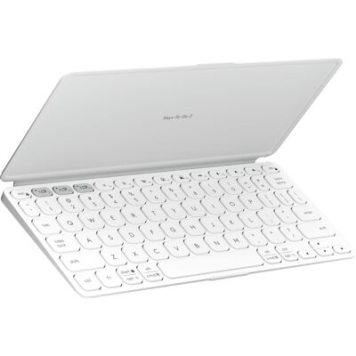 Logitech - Keys-To-Go 2 Slim Portable Bluetooth Keyboard for Tablet With Built-in Cover - Pale Gray Logitech - Keys-To-Go 2 Slim Portable Bluetooth Keyboard for Tablet With Built-in Cover - Pale Gray