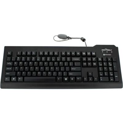 Seal Shield - Silver Seal Waterproof Keyboard - Cable Connectivity - USB Interface - 105 Key(s) - German - QWERTZ Layout - Black Seal Shield - Silver Seal Waterproof Keyboard - Cable Connectivity - USB Interface - 105 Key(s) - German - QWERTZ Layout - Black