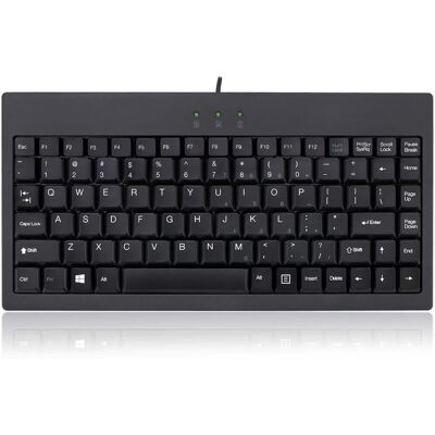 Adesso - Mini Wired Gaming Keyboard AKB-110B USB/PS/2 Membrane Keys Embedded Numeric Keypad 12 Function Keys Windows Key - Black Adesso - Mini Wired Gaming Keyboard AKB-110B USB/PS/2 Membrane Keys Embedded Numeric Keypad 12 Function Keys Windows Key - Black