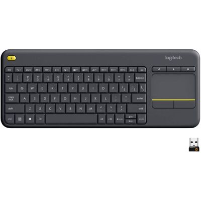 Logitech - K400 Plus TKL Wireless Membrane Keyboard for PC/TV/Laptop/Tablet with Built-in Touchpad - Black Logitech - K400 Plus TKL Wireless Membrane Keyboard for PC/TV/Laptop/Tablet with Built-in Touchpad - Black