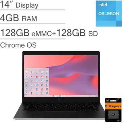 Samsung - Upgraded - Galaxy Chromebook Go - 14" LED Laptop - Intel Celeron- 4GB Memory - 128GB + 128GB SD Card - Silver Samsung - Upgraded - Galaxy Chromebook Go - 14" LED Laptop - Intel Celeron- 4GB Memory - 128GB + 128GB SD Card - Silver