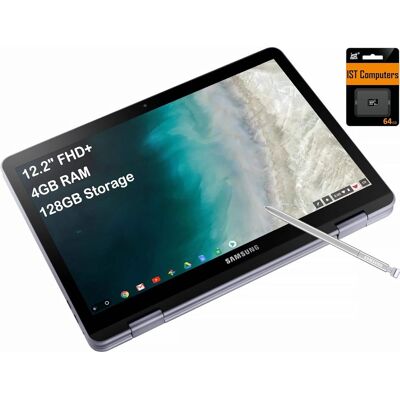 Samsung - Chromebook Plus V2 12.2 FHD+ 2-in-1 Touch Laptop -Intel Celeron - 4GB RAM- 128GB Storage - IST SDCard - Chrome OS - Silver Samsung - Chromebook Plus V2 12.2 FHD+ 2-in-1 Touch Laptop -Intel Celeron - 4GB RAM- 128GB Storage - IST SDCard - Chrome OS - Silver