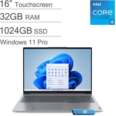 Lenovo - Upgraded - ThinkBook 16" WUXGA Touch Screen Laptop - Intel Core i5 with 32GB Memory - 1TB SSD - Windows 11 Pro - Arctic Gray Lenovo - Upgraded - ThinkBook 16" WUXGA Touch Screen Laptop - Intel Core i5 with 32GB Memory - 1TB SSD - Windows 11 Pro - Arctic Gray