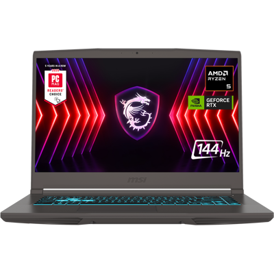 MSI - THIN A15 15.6" 144Hz FHD Gaming Laptop - AMD R5-7535HS - GeForce RTX 4050 - 8GB Memory - 512GB SSD Storage - Black MSI - THIN A15 15.6" 144Hz FHD Gaming Laptop - AMD R5-7535HS - GeForce RTX 4050 - 8GB Memory - 512GB SSD Storage - Black