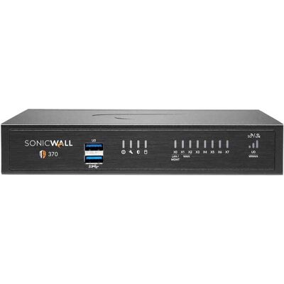 SonicWall - TZ370 Firewall Gen 7 w/ Total Secure 1-Year, Gen 6 Replacement 03-SSC-8142 - Black SonicWall - TZ370 Firewall Gen 7 w/ Total Secure 1-Year, Gen 6 Replacement 03-SSC-8142 - Black
