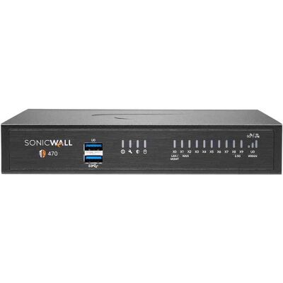 SonicWall - TZ470 Firewall Gen 7 w/ Total Secure 1-Year, Gen 6 Replacement 03-SSC-8143 - Black SonicWall - TZ470 Firewall Gen 7 w/ Total Secure 1-Year, Gen 6 Replacement 03-SSC-8143 - Black
