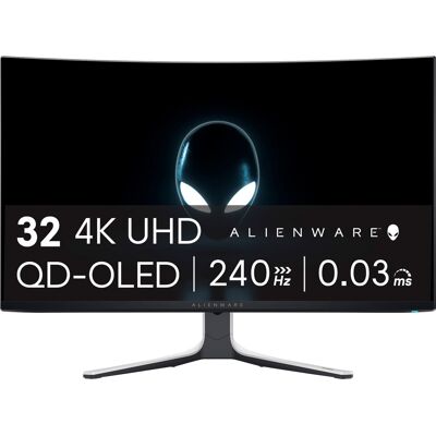 Alienware - AW3225QF 32" QD-OLED Curved 4K UHD 240Hz 0.03-ms G-SYNC Compatible Gaming Monitor with HDR (HDMI, DisplayPort. USB) - Lunar Light Alienware - AW3225QF 32" QD-OLED Curved 4K UHD 240Hz 0.03-ms G-SYNC Compatible Gaming Monitor with HDR (HDMI, DisplayPort. USB) - Lunar Light