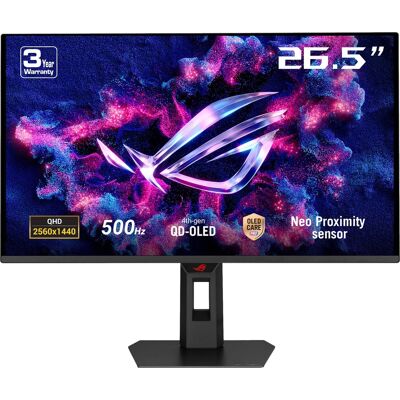 Asus - ROG Strix 27" 2K OLED 500Hz 0.03ms Gaming Monitor with G-SYNC/FreeSync and HDR (HDMI, DisplayPort) - Black Asus - ROG Strix 27" 2K OLED 500Hz 0.03ms Gaming Monitor with G-SYNC/FreeSync and HDR (HDMI, DisplayPort) - Black