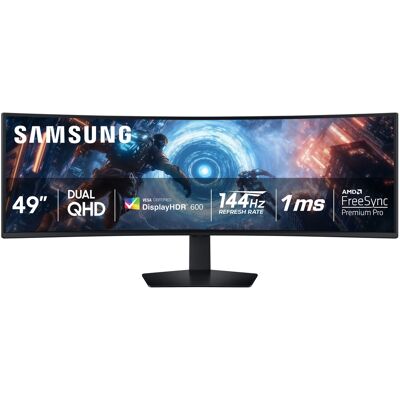 Samsung - 49" Odyssey G9 G91F 1000R Curved Dual QHD 144Hz 1ms AMD FreeSync Premium Pro Gaming Monitor with HDR600 (HDMI x2,DP,USB) - Black Samsung - 49" Odyssey G9 G91F 1000R Curved Dual QHD 144Hz 1ms AMD FreeSync Premium Pro Gaming Monitor with HDR600 (HDMI x2,DP,USB) - Black