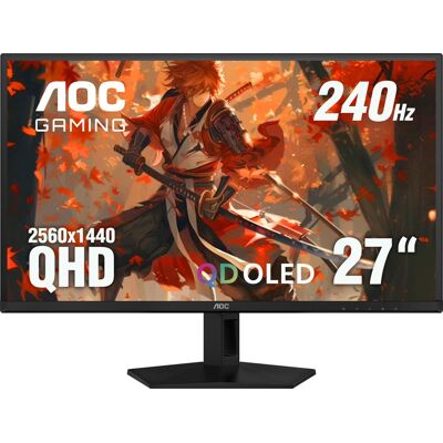 AOC - 27” QD-OLED, QHD, 240hz, G-Sync Compatible, .03ms, Gaming Monitor - Black AOC - 27” QD-OLED, QHD, 240hz, G-Sync Compatible, .03ms, Gaming Monitor - Black