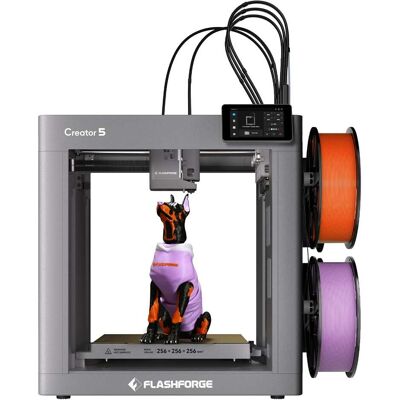 Flashforge - Creator 5 4-Toolhead Changer 3D Printer, Multi-Color Printing, Near-Zero Waste System, CoreXY 600mm/s FDM 3D Printer - Gray Flashforge - Creator 5 4-Toolhead Changer 3D Printer, Multi-Color Printing, Near-Zero Waste System, CoreXY 600mm/s FDM 3D Printer - Gray