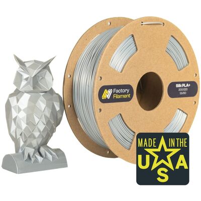 Factory Filament - 1.75mm PLA 3D Printer Filament, 1 KG Spool, Dimensional Accuracy +/- 0.02 mm, 3D Printing Filament - Silk Silver Factory Filament - 1.75mm PLA 3D Printer Filament, 1 KG Spool, Dimensional Accuracy +/- 0.02 mm, 3D Printing Filament - Silk Silver