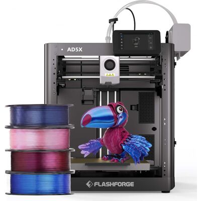 Flashforge - AD5X 3D Printer Bundle with 4 Rolls PLA Multicolor Filament 1kg each - Black Flashforge - AD5X 3D Printer Bundle with 4 Rolls PLA Multicolor Filament 1kg each - Black