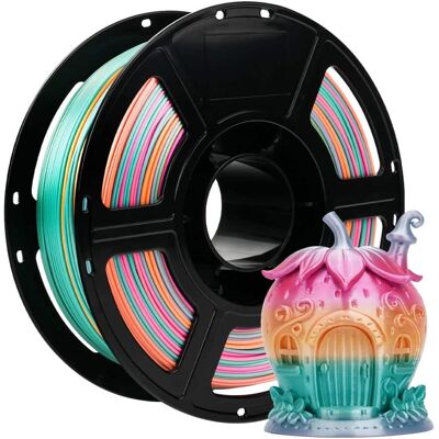 Flashforge - PLA Silk Rainbow 3D Printer Filament-1.75mm-1kg (2.2 lbs) Spool - Rainbow Candy Flashforge - PLA Silk Rainbow 3D Printer Filament-1.75mm-1kg (2.2 lbs) Spool - Rainbow Candy