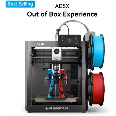 Flashforge - AD5X Multi-Color 3D Printer, 4-Color IFS, Auto Leveling, Max 600mm/s High Speed Printing, 220×220×220mm - Black Flashforge - AD5X Multi-Color 3D Printer, 4-Color IFS, Auto Leveling, Max 600mm/s High Speed Printing, 220×220×220mm - Black