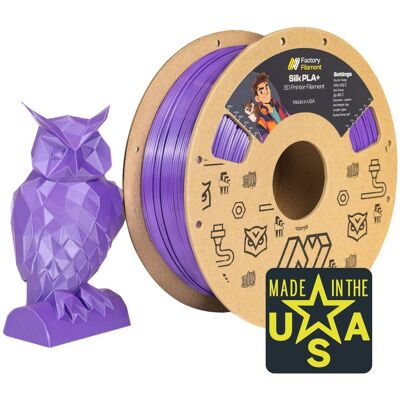 Factory Filament - 1.75mm Silk Ultra Violet PLA 3D Printer Filament, 1 KG Spool, Dimensional Accuracy +/- 0.02 mm, 3D Printing Filament - Silk Purple Factory Filament - 1.75mm Silk Ultra Violet PLA 3D Printer Filament, 1 KG Spool, Dimensional Accuracy +/- 0.02 mm, 3D Printing Filament - Silk Purple