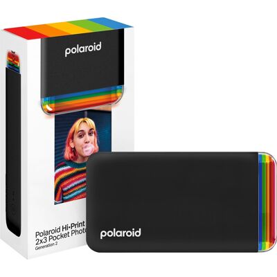 Polaroid - Hi-Print 2x3 Pocket Photo Printer Generation 2 - Black Polaroid - Hi-Print 2x3 Pocket Photo Printer Generation 2 - Black