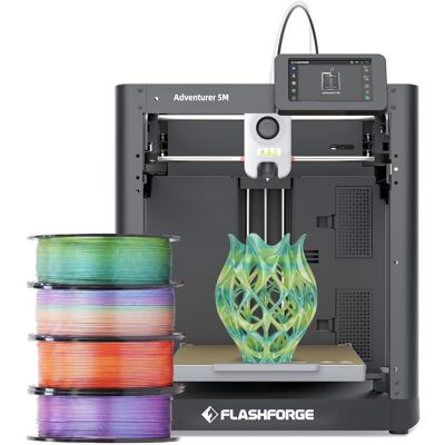 Flashforge - Adventurer 5M 3D Printer Bundle with 4 Rolls HS PLA Multicolor Filament 1kg each - Black Flashforge - Adventurer 5M 3D Printer Bundle with 4 Rolls HS PLA Multicolor Filament 1kg each - Black