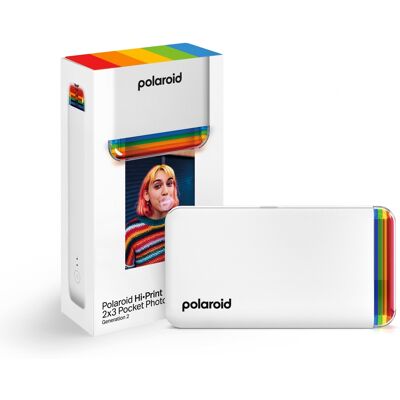 Polaroid - Hi-Print 2x3 Pocket Generation 2 Photo Printer - White Polaroid - Hi-Print 2x3 Pocket Generation 2 Photo Printer - White