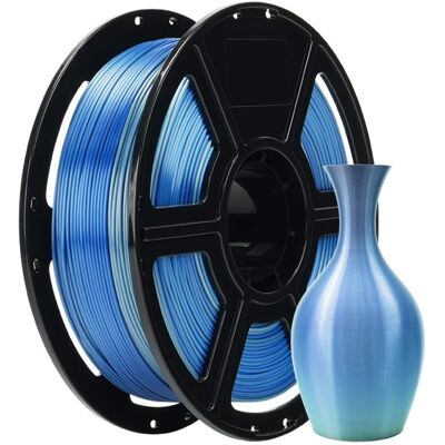 Flashforge - PLA Silk Rainbow 3D Printer Filament-1.75mm-1kg (2.2 lbs) Spool - Silver&Blue Flashforge - PLA Silk Rainbow 3D Printer Filament-1.75mm-1kg (2.2 lbs) Spool - Silver&Blue