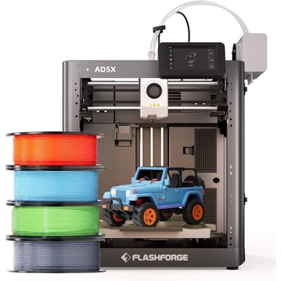 Flashforge - AD5X 3D Printer Bundle with 4 Rolls HS PLA Filament 1kg each - Black Flashforge - AD5X 3D Printer Bundle with 4 Rolls HS PLA Filament 1kg each - Black