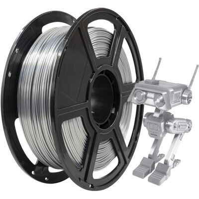 Flashforge - PLA Silk 3D Printer Filament-1.75mm-1kg (2.2 lbs) Spool - Silver Flashforge - PLA Silk 3D Printer Filament-1.75mm-1kg (2.2 lbs) Spool - Silver