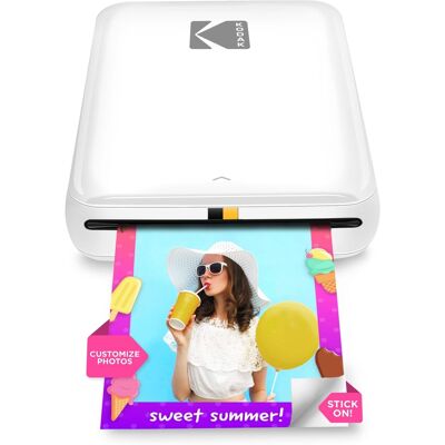 Kodak - Step Mobile Instant Photo Printer 2x3", Compatible with iOS, Android & Bluetooth - White Kodak - Step Mobile Instant Photo Printer 2x3", Compatible with iOS, Android & Bluetooth - White