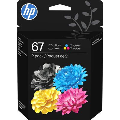 HP - 67 2-Pack Standard Capacity Ink Cartridges - Black/Tri-color HP - 67 2-Pack Standard Capacity Ink Cartridges - Black/Tri-color
