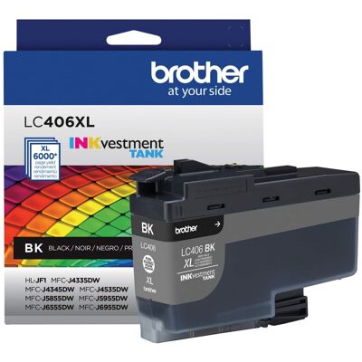 Brother - Genuine LC406XLBK High Yield INKvestment Tank Ink Cartridge - Black Brother - Genuine LC406XLBK High Yield INKvestment Tank Ink Cartridge - Black