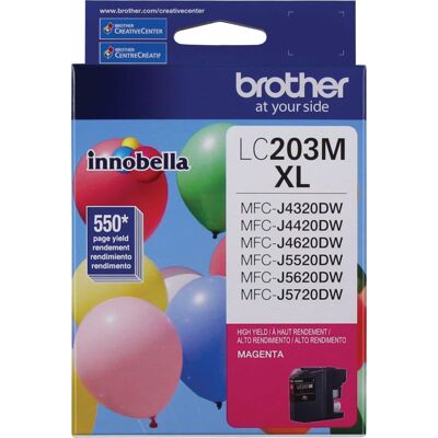 Brother - LC203M XL High-Yield - Magenta Ink Cartridge - Pink Brother - LC203M XL High-Yield - Magenta Ink Cartridge - Pink
