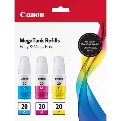 Canon - GI-20 3-Pack Ink Bottles - Cyan/Magenta/Yellow Canon - GI-20 3-Pack Ink Bottles - Cyan/Magenta/Yellow