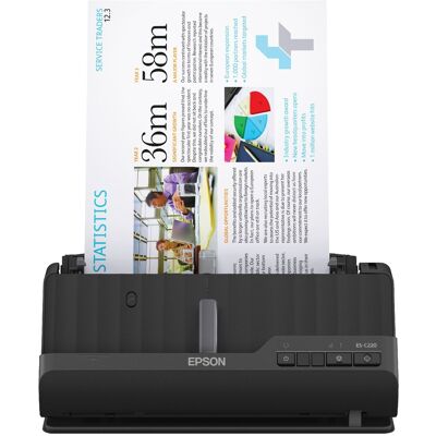 Epson - WorkForce ES-C220 Compact Desktop Document Scanner - Black Epson - WorkForce ES-C220 Compact Desktop Document Scanner - Black