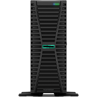 HPE Aruba - HPE ProLiant ML350 Gen11 4510 2.4GHz 12-Core / 2x32G / 8SFF / MR408i-o / NS204i-u / 1GbE / 2x800W PS Tower Server - Black HPE Aruba - HPE ProLiant ML350 Gen11 4510 2.4GHz 12-Core / 2x32G / 8SFF / MR408i-o / NS204i-u / 1GbE / 2x800W PS Tower Server - Black