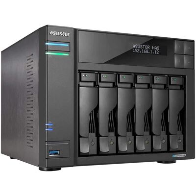 Asustor - Lockerstor 6 Gen 2 AS6706T, 6-Bay NAS, 2.0GHz Quad-Core, 2x 2.5GbE, 8GB DDR4 RAM, 4x M.2 SSD Slots (Diskless) Asustor - Lockerstor 6 Gen 2 AS6706T, 6-Bay NAS, 2.0GHz Quad-Core, 2x 2.5GbE, 8GB DDR4 RAM, 4x M.2 SSD Slots (Diskless)