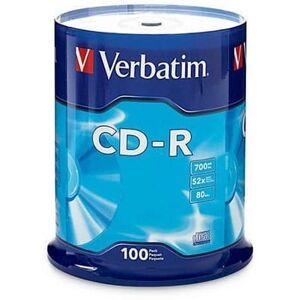 Verbatim - 700MB 52X CD-R 100 Packs Spindle Disc Model 94554 - Silver Verbatim - 700MB 52X CD-R 100 Packs Spindle Disc Model 94554 - Silver