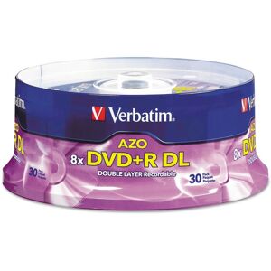 Verbatim - 96542 8.5 GB 8X Dual-Layer DVD+R Discs Spindle - (30/Pack) - Silver Verbatim - 96542 8.5 GB 8X Dual-Layer DVD+R Discs Spindle - (30/Pack) - Silver