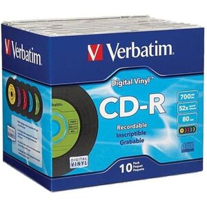 Verbatim - 700MB 52X CD-R 10 Packs Slim Case CD-R Media Model 94439 Verbatim - 700MB 52X CD-R 10 Packs Slim Case CD-R Media Model 94439