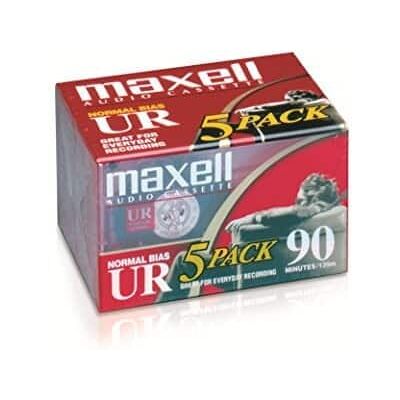 Maxell - 108562 UR-90 5PK Normal Bias Audio Cassettes 90 Minute With Cases 5 Pack - AUDIO CASSETTE - Multicolor Maxell - 108562 UR-90 5PK Normal Bias Audio Cassettes 90 Minute With Cases 5 Pack - AUDIO CASSETTE - Multicolor