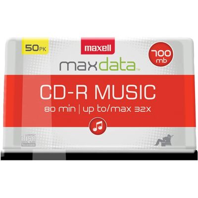 Maxell - MaxData CD-R Music 32x 80-Minute Blank Discs 50 Pack Spindle - Orange Maxell - MaxData CD-R Music 32x 80-Minute Blank Discs 50 Pack Spindle - Orange